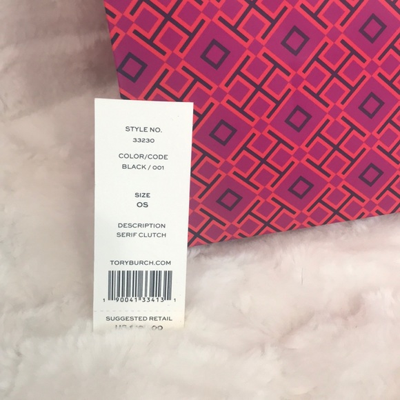 Tory Burch Purse Black Serif Clutch - Picture 5 of 5